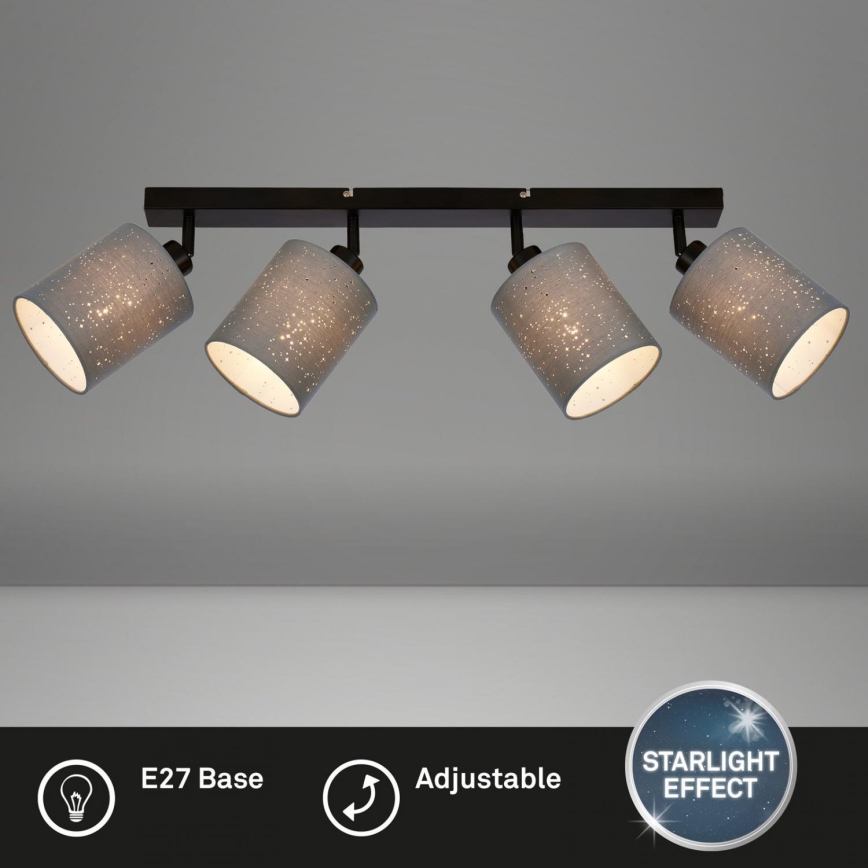 Briloner 2078-044 - Точковий світильник SPOTLIGHT 4xE27/25W/230V сірий/чорний