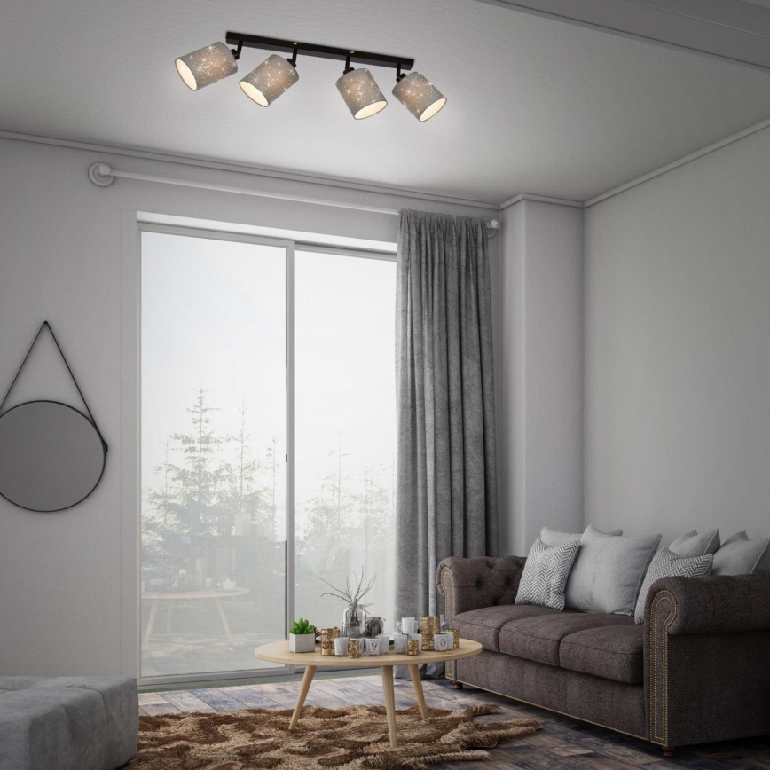 Briloner 2078-044 - Точковий світильник SPOTLIGHT 4xE27/25W/230V сірий/чорний