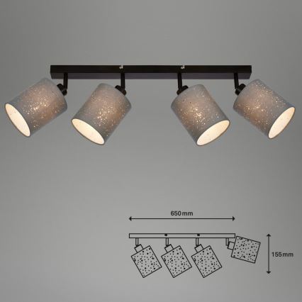 Briloner 2078-044 - Точковий світильник SPOTLIGHT 4xE27/25W/230V сірий/чорний