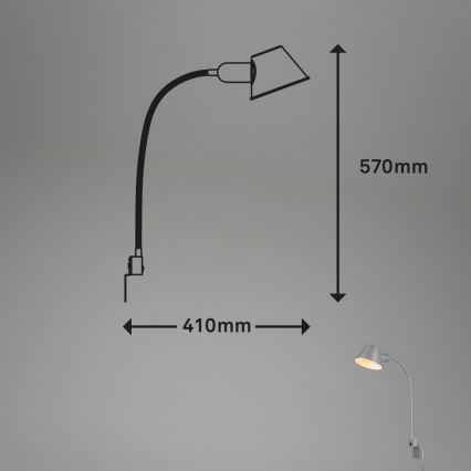Briloner 2079-014 - Настенная гибкая лампа 1xE27/10W/230V серебристый