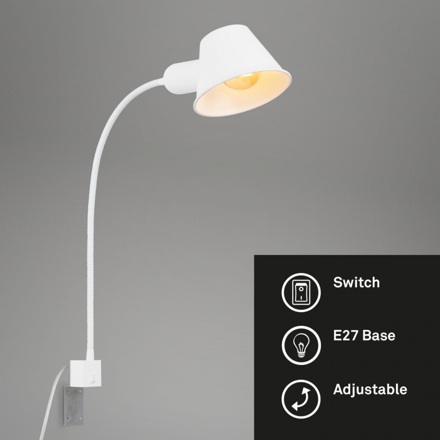 Briloner 2079-016 - Настінна гнучка лампа 1xE27/10W/230V білий