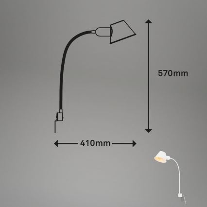 Briloner 2079-016 - Настінна гнучка лампа 1xE27/10W/230V білий