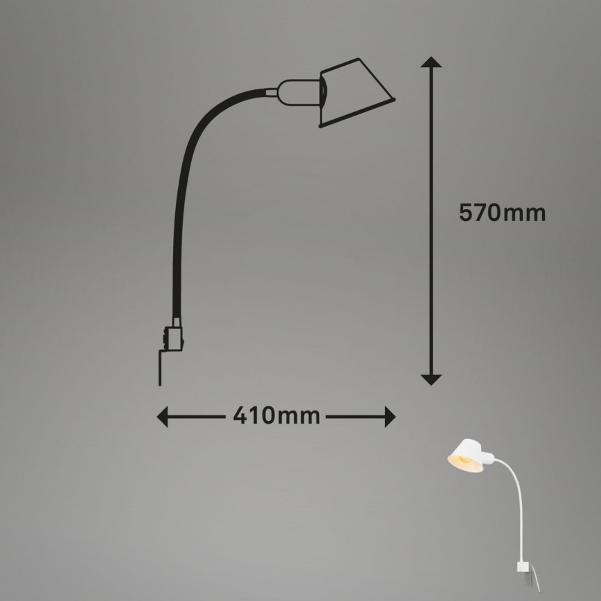 Briloner 2079-016 - Настінна гнучка лампа 1xE27/10W/230V білий