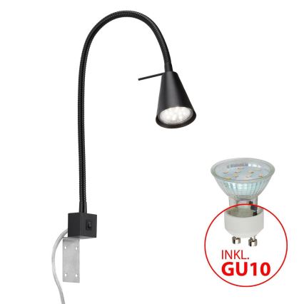 Briloner 2080-015 - LED гнучкий настінний світильник COMFORT LIGHT 1xGU10/5W/230V чорний