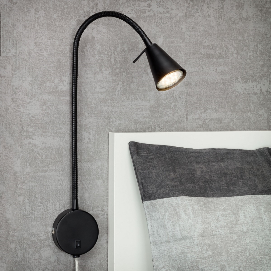 Briloner 2082-015 - LED гибкий настенный светильник COMFORT LIGHT 1xGU10/5W/230V черный