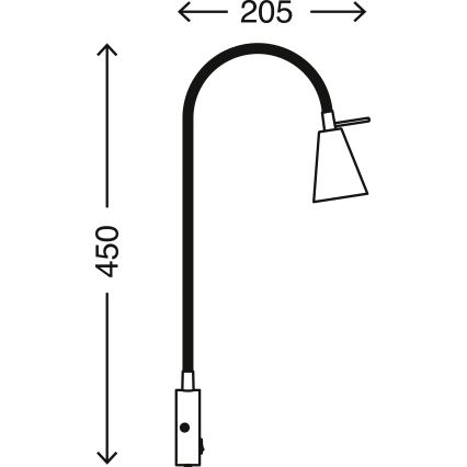 Briloner 2082-015 - LED гибкий настенный светильник COMFORT LIGHT 1xGU10/5W/230V черный