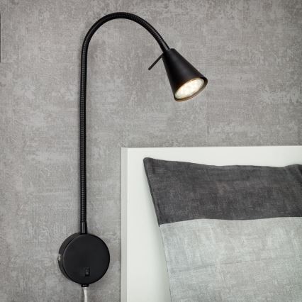 Briloner 2082-015 - LED гнучкий настінний світильник COMFORT LIGHT 1xGU10/5W/230V чорний