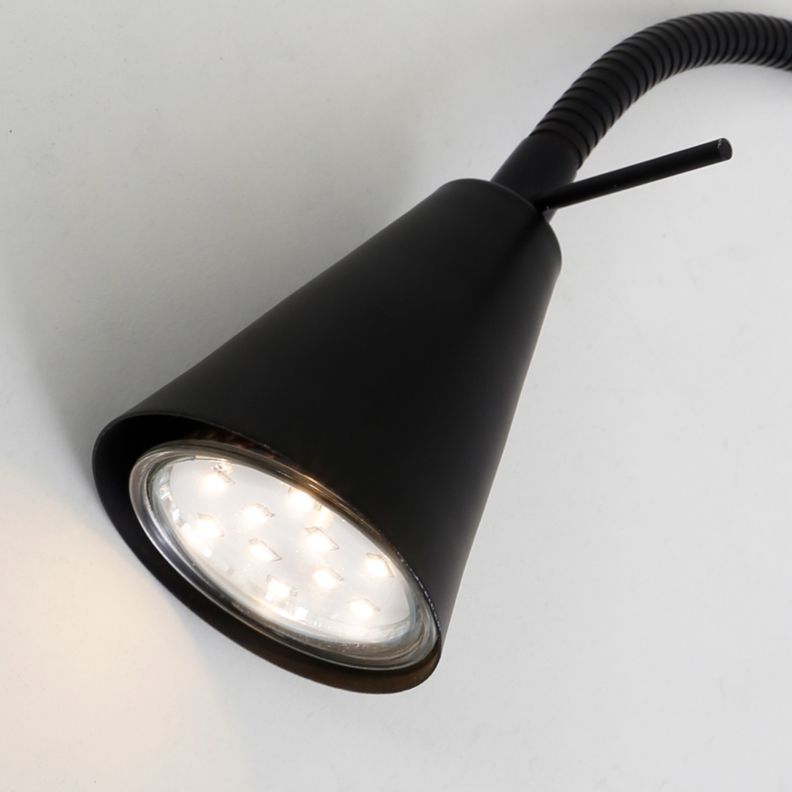 Briloner 2082-015 - LED гнучкий настінний світильник COMFORT LIGHT 1xGU10/5W/230V чорний