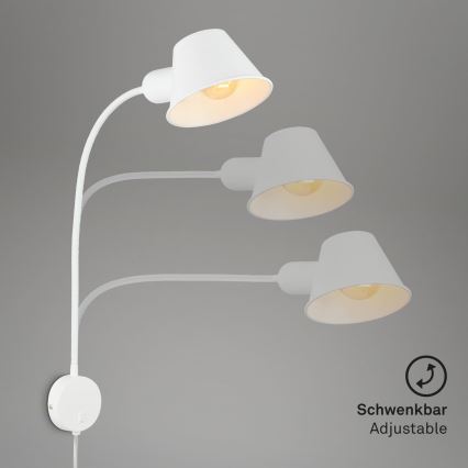 Briloner 2089-016 - Регульований настінний світильник BRELLO 1xE27/10W/230V білий