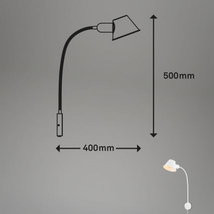 Briloner 2089-016 - Регульований настінний світильник BRELLO 1xE27/10W/230V білий