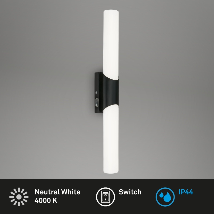 Briloner 2111-115 - Світлодіодний світильник для дзеркала у ванній LED/11 Вт/230 В IP44 47 см чорний