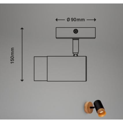 Briloner 2144015 - Настінний точковий світильник SPOT 1xGU10/9W/230V