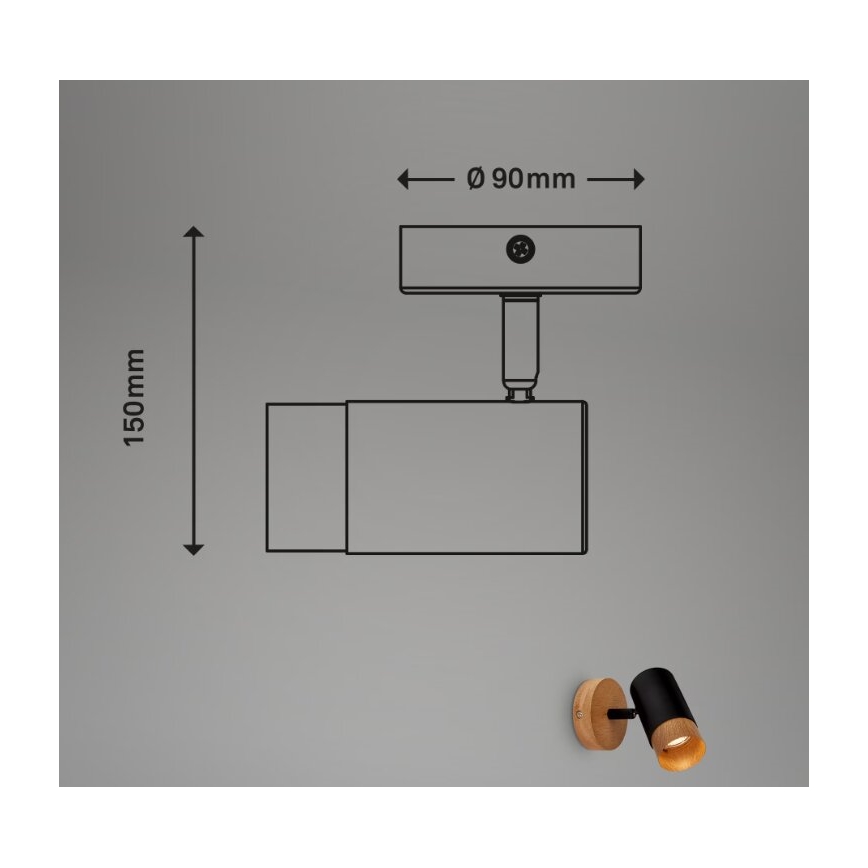 Briloner 2144015 - Настінний точковий світильник SPOT 1xGU10/9W/230V