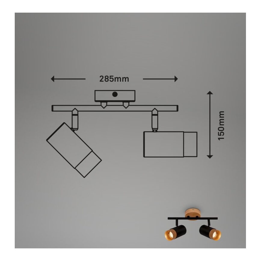 Briloner 2144025 - Точковий світильник SPOT 2xGU10/9W/230V