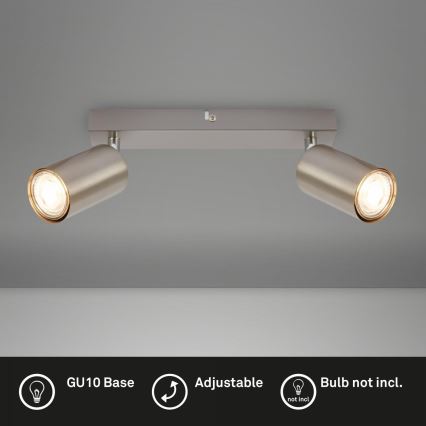 Briloner 2172-022 - Точечный светильник SPOT 2xGU10/9W/230V матовый хром