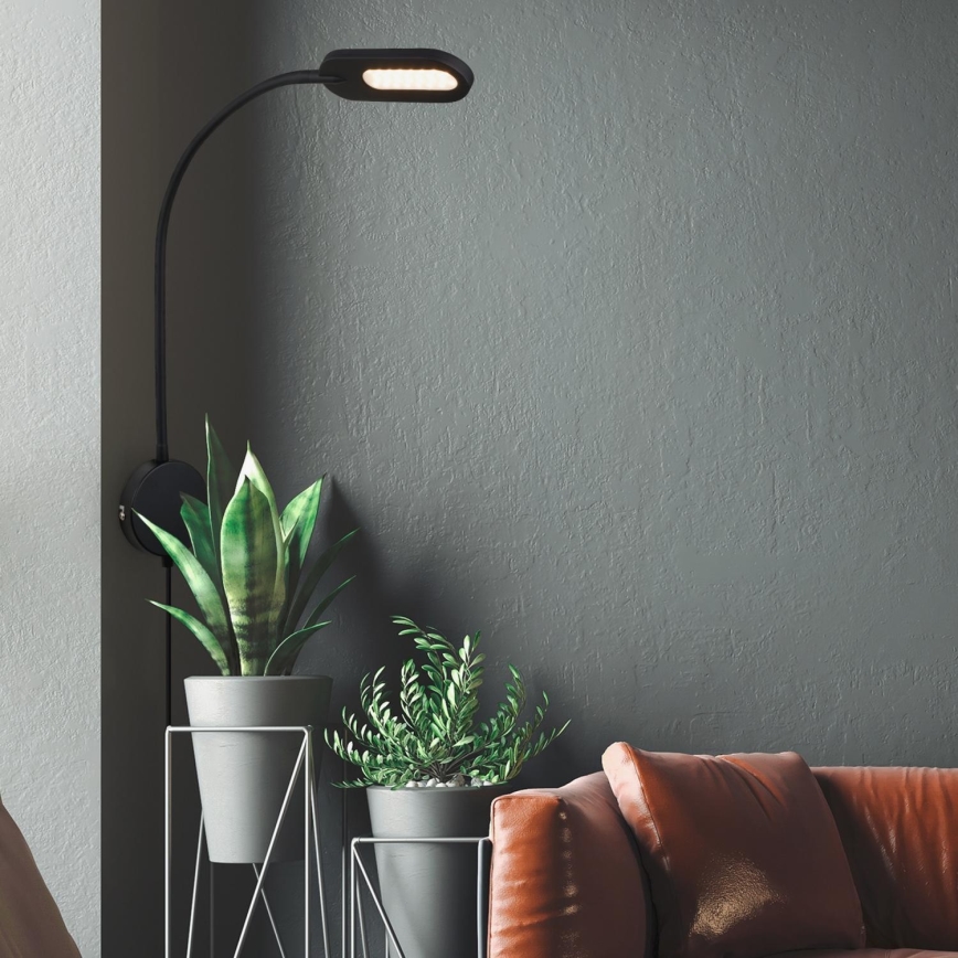 Briloner 2177015 - Светодиодная гибкая настенная лампа с регулированием яркости LED/6W/230V черный