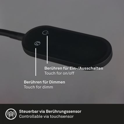 Briloner 2177015 - Светодиодная гибкая настенная лампа с регулированием яркости LED/6W/230V черный