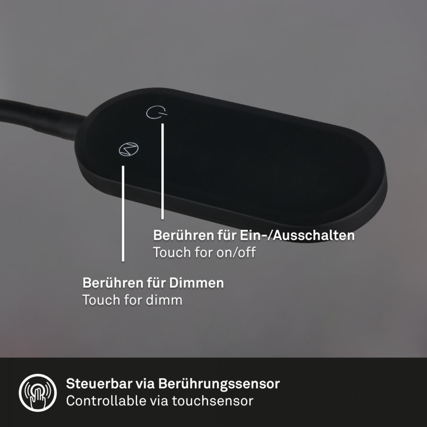 Briloner 2177015 - Светодиодная гибкая настенная лампа с регулированием яркости LED/6W/230V черный