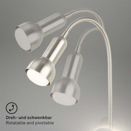 Briloner 2178012 - LED Настінна гнучка лампа 1xE14/10W/230V + LED/3W матовий хром