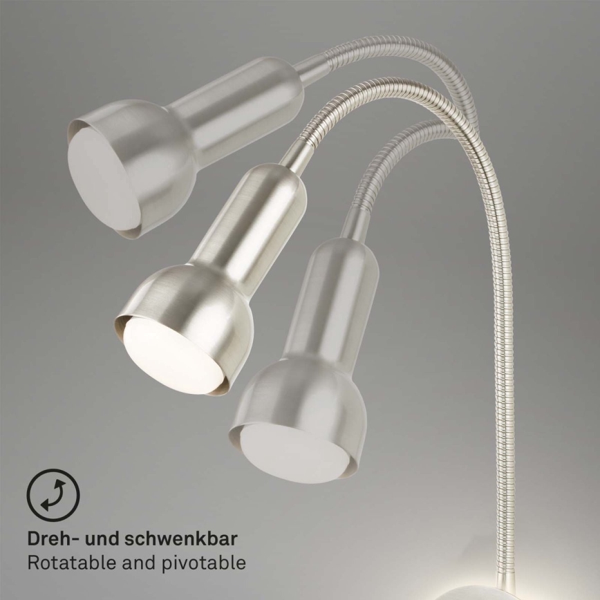 Briloner 2178012 - LED Настінна гнучка лампа 1xE14/10W/230V + LED/3W матовий хром