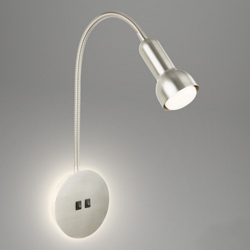 Briloner 2178012 - LED Настінна гнучка лампа 1xE14/10W/230V + LED/3W матовий хром