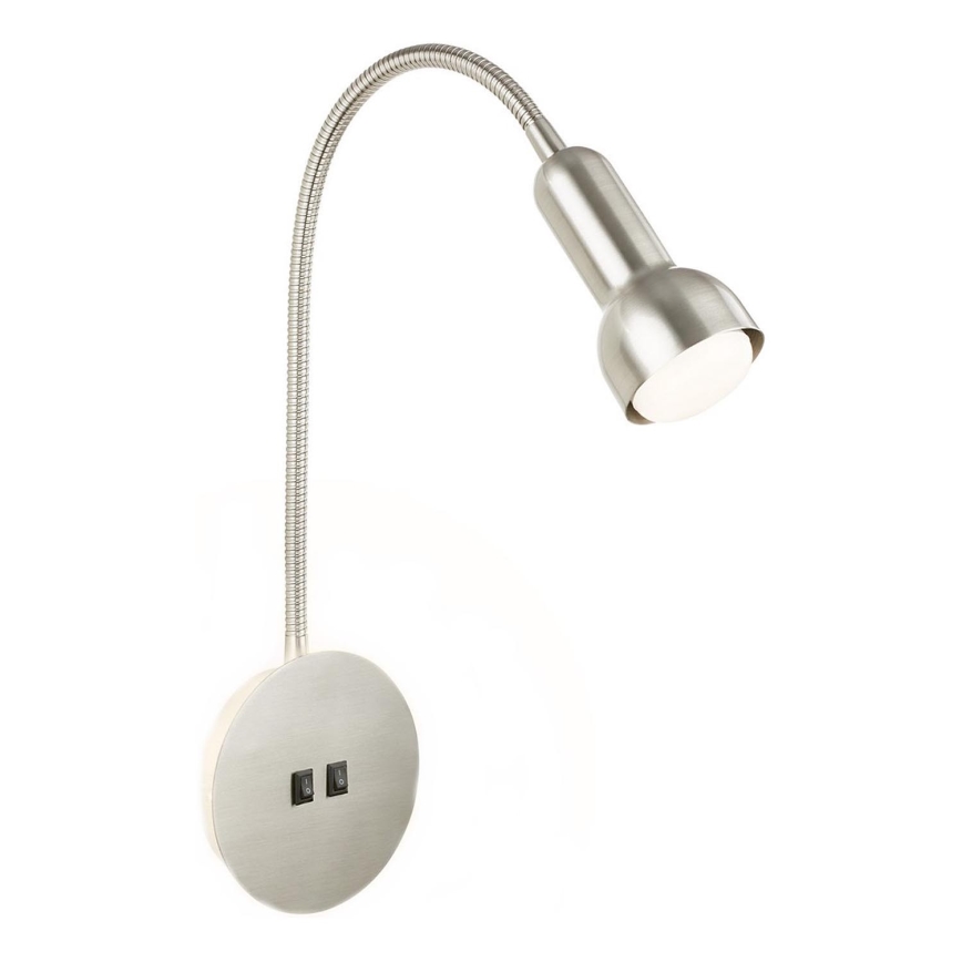 Briloner 2178012 - Светодиодная гибкая настенная лампа 1xE14/10W/230V + LED/3W матовый хром