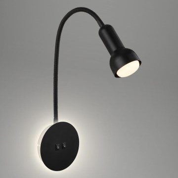 Briloner 2178015 - LED Настінна гнучка лампа 1xE14/10W/230V + LED/3W чорний
