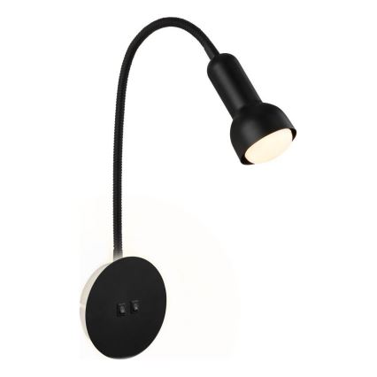 Briloner 2178015 - LED Настінна гнучка лампа 1xE14/10W/230V + LED/3W чорний
