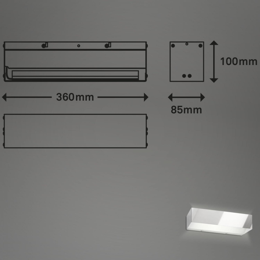 Briloner 2204-018 - Уличный светодиодный настенный светильник LED/8W/230V IP44 блестящий хром