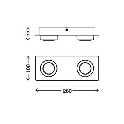 Briloner 2257-028 - Светодиодный потолочный светильник для ванной комнаты SURF 2xLED/5W/230V IP44