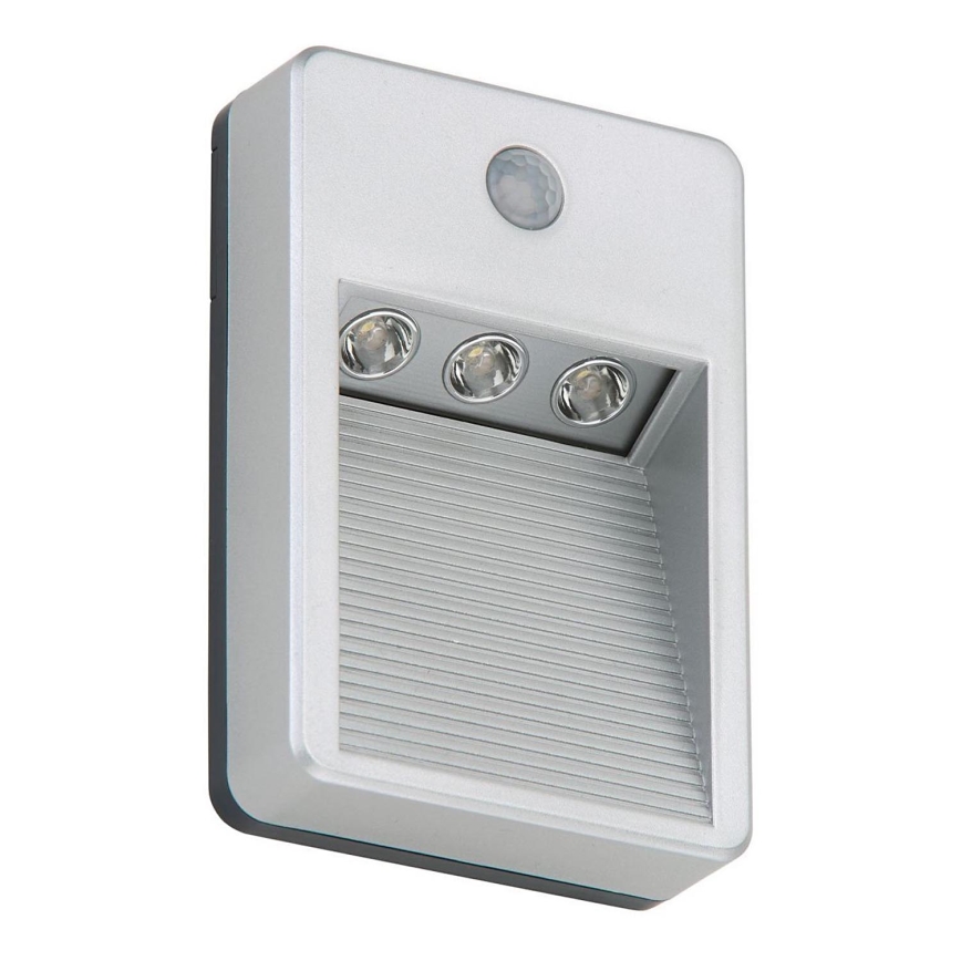 Briloner 2278-031 - Светодиодный уличный лестничный светильник с датчиком 3xLED/0,06W/3xAAA IP54