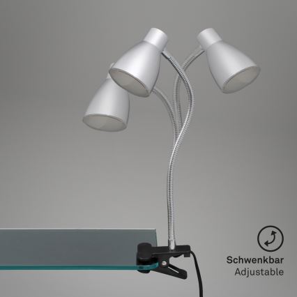 Briloner 2615-014P - Світлодіодна лампа з затискачем GRIP LED/2,5W/230V срібний