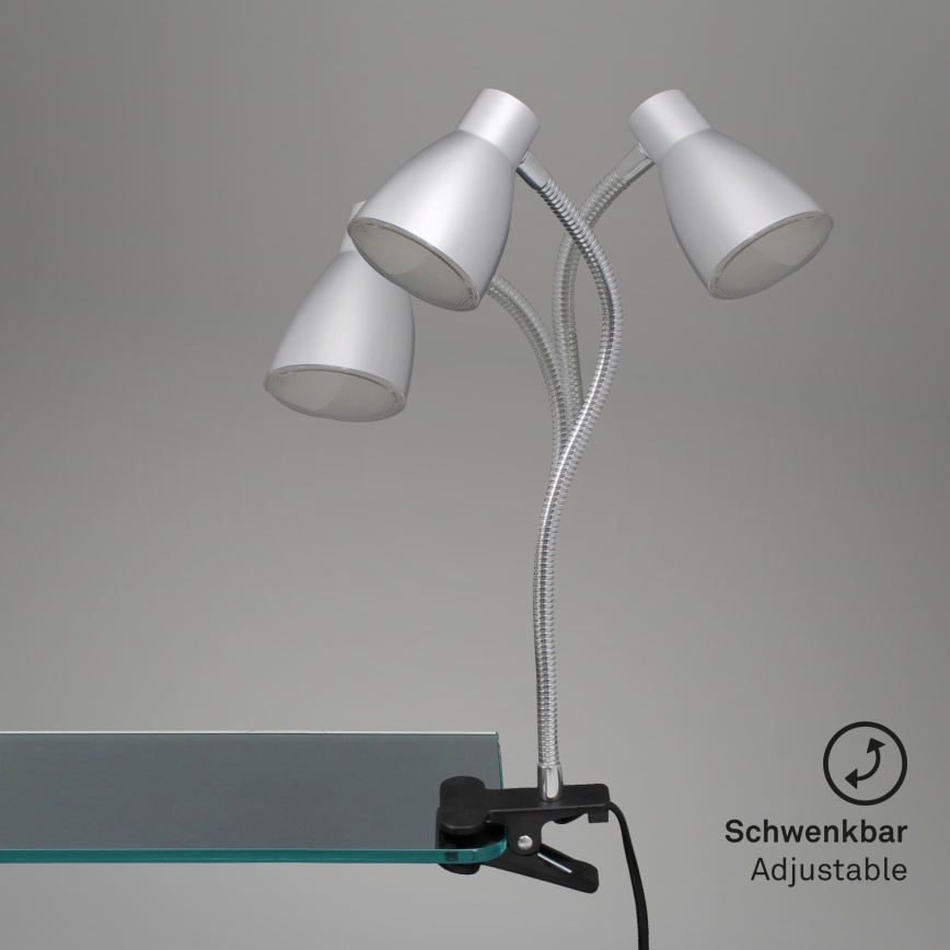 Briloner 2615-014P - Світлодіодна лампа з затискачем GRIP LED/2,5W/230V срібний