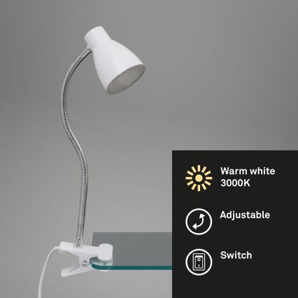 Briloner 2615-016P - Світлодіодна лампа з затискачем GRIP LED/2,5W/230V білий