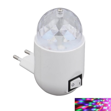 Briloner 2668-016 - Светодиодная детская RGB-лампа в розетку NIGHT 1xLED/3W/230V