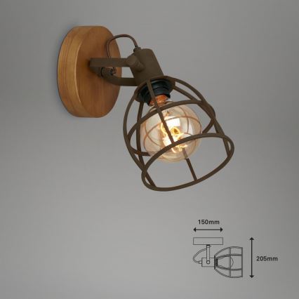 Briloner 2670-014 - Настенный точечный светильник RETRO 1xE27/25W/230V коричневый