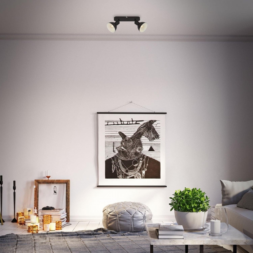 Briloner 2674-025 - Точечный светильник RETRO 2xE14/25W/230V черный