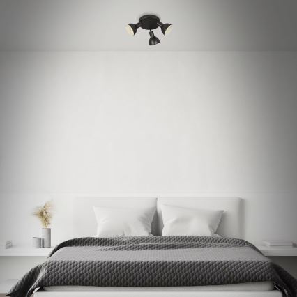 Briloner 2674-035 - Точечный светильник RETRO 3xE14/25W/230V черный