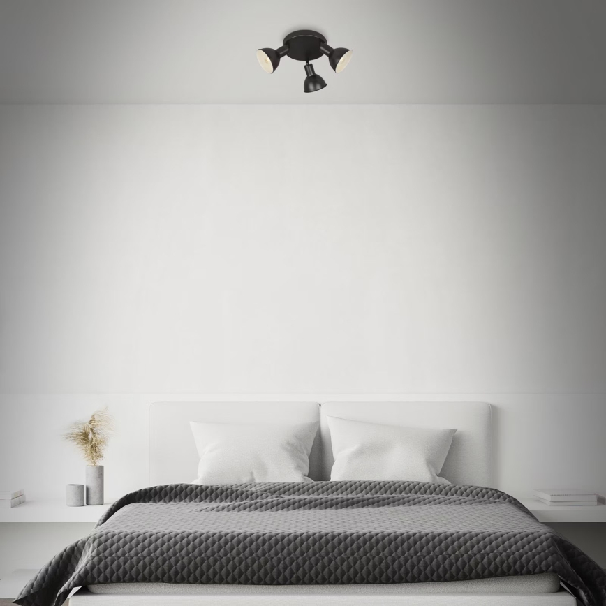 Briloner 2674-035 - Точечный светильник RETRO 3xE14/25W/230V черный