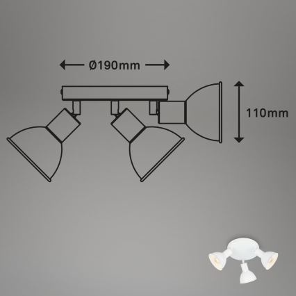 Briloner 2674-036 - Точечный светильник RETRO 3xE14/25W/230V белый