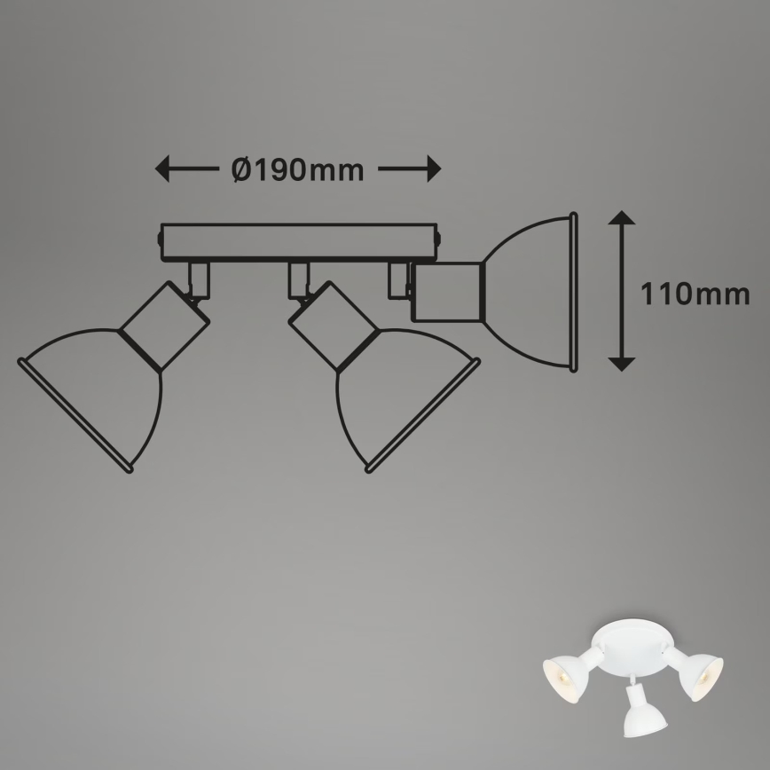 Briloner 2674-036 - Точечный светильник RETRO 3xE14/25W/230V белый