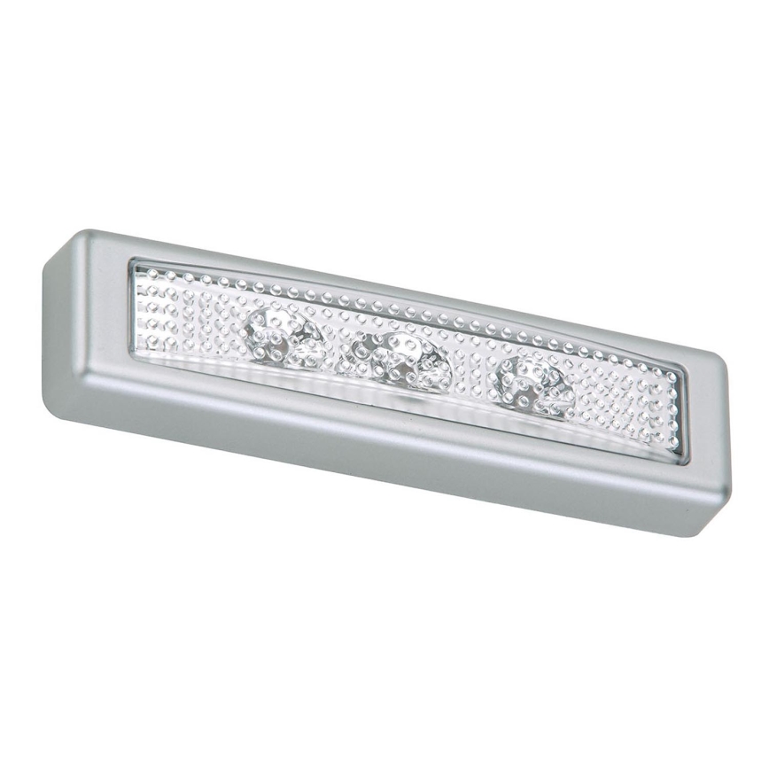 Briloner 2689-034 - Сенсорний навігаційний LED світильник LERO LED/0,18W/3xAAA срібний