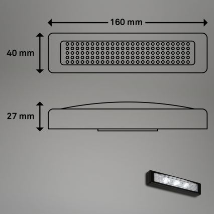Briloner 2689-035 - Светодиодный сенсорный навигационный светильник LERO LED/0,18W/3xAAA черный