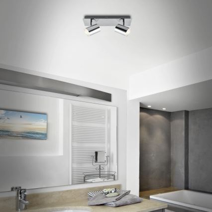Briloner 2731-028 - Точковий світильник для ванної кімнати BANYO 2xGU10/5W/230V IP44 блискучий хром