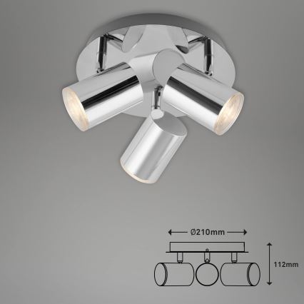 Briloner 2731-038 - Точечный светильник CUP 3xGU10/5W/230V, глянцевый хром