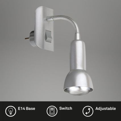Briloner 2739-014P - Светильник в розетку 1xE14/25W/230V