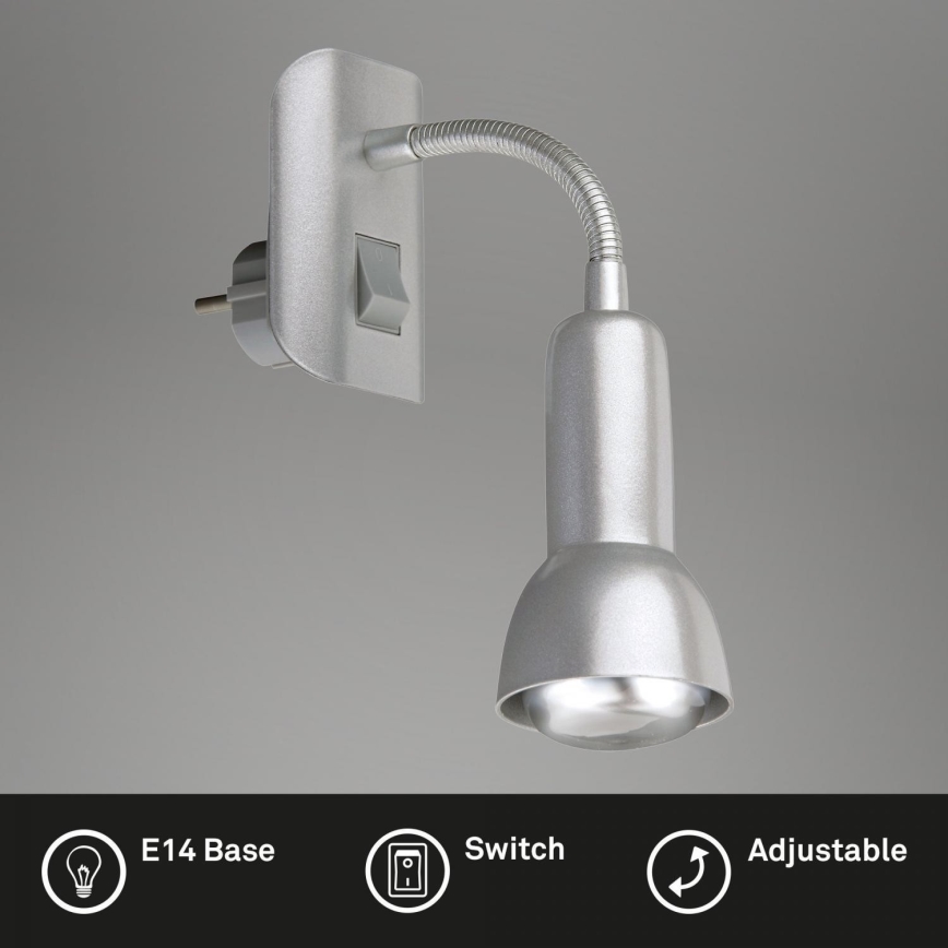 Briloner 2739-014P - Светильник в розетку 1xE14/25W/230V