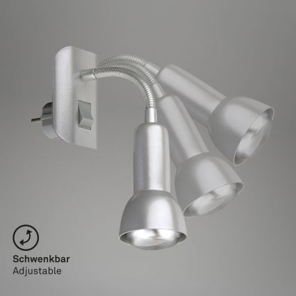 Briloner 2739-014P - Светильник в розетку 1xE14/25W/230V