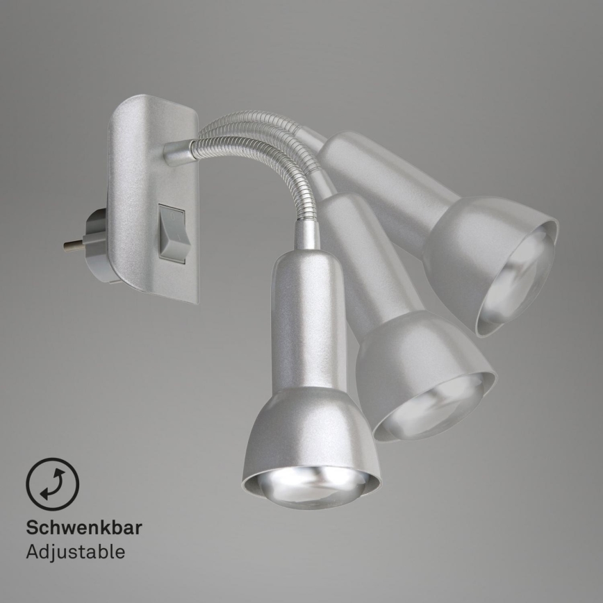 Briloner 2739-014P - Светильник в розетку 1xE14/25W/230V