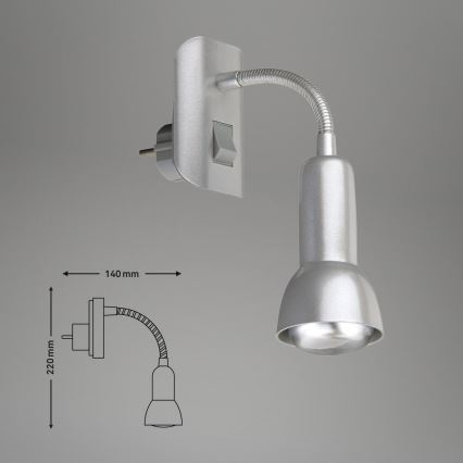 Briloner 2739-014P - Светильник в розетку 1xE14/25W/230V